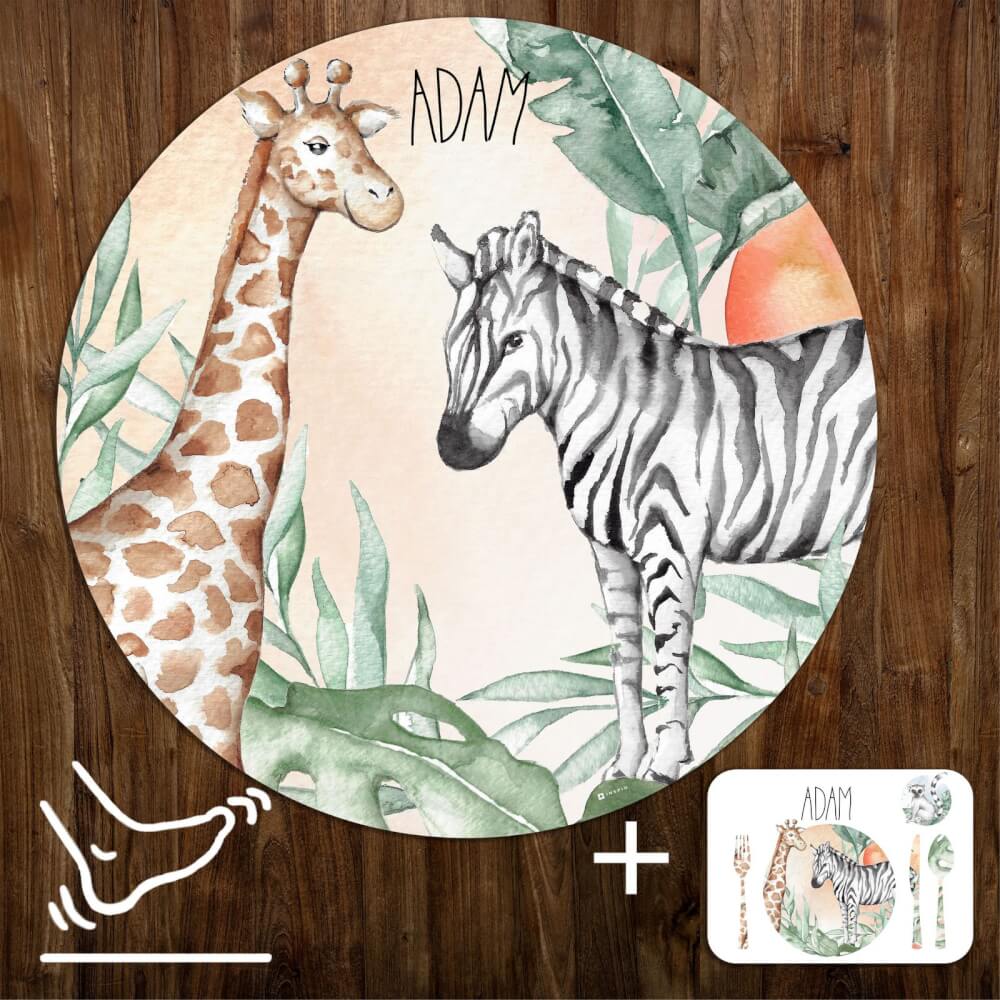 Podloga za igranje INSPIO - Zebra i žirafa SAFARI